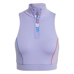 Adidas Originals Tricolor Half-Zip Light-Support Long Sports Bra - SZ XL